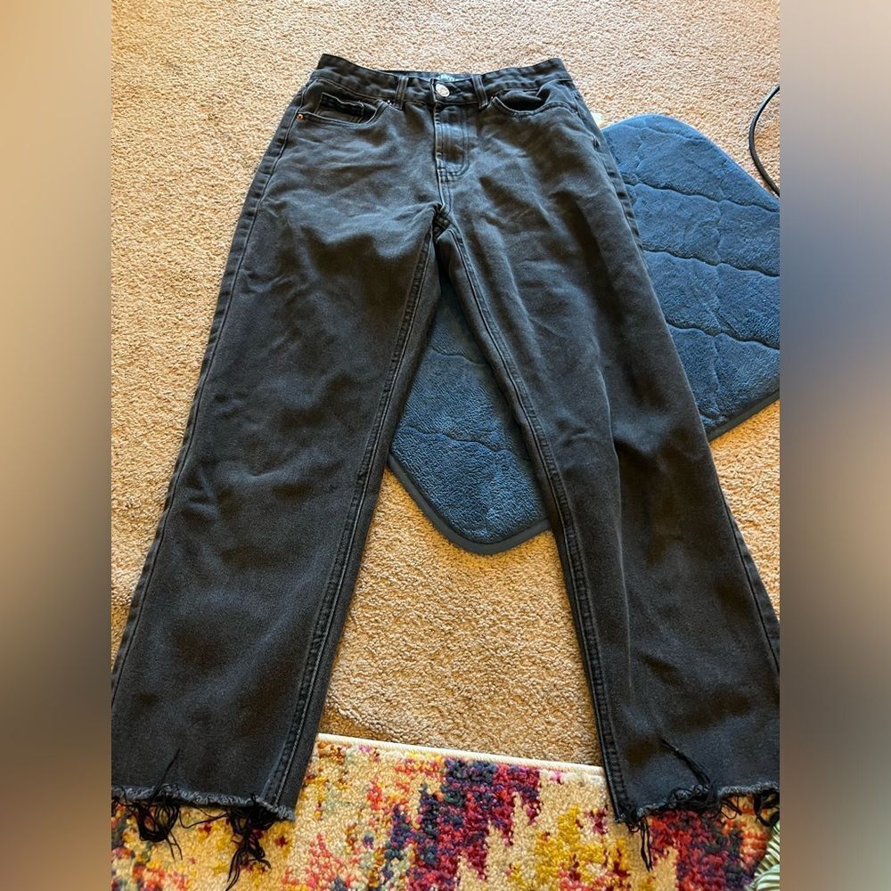 Blue savy black raw‎ hem jeans 5/27